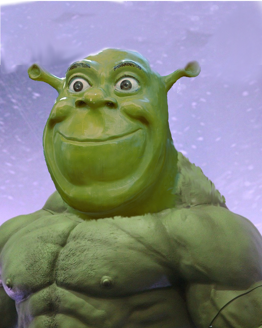 this is a photo of a hulk combined with shreck