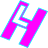 pink and cyan logo