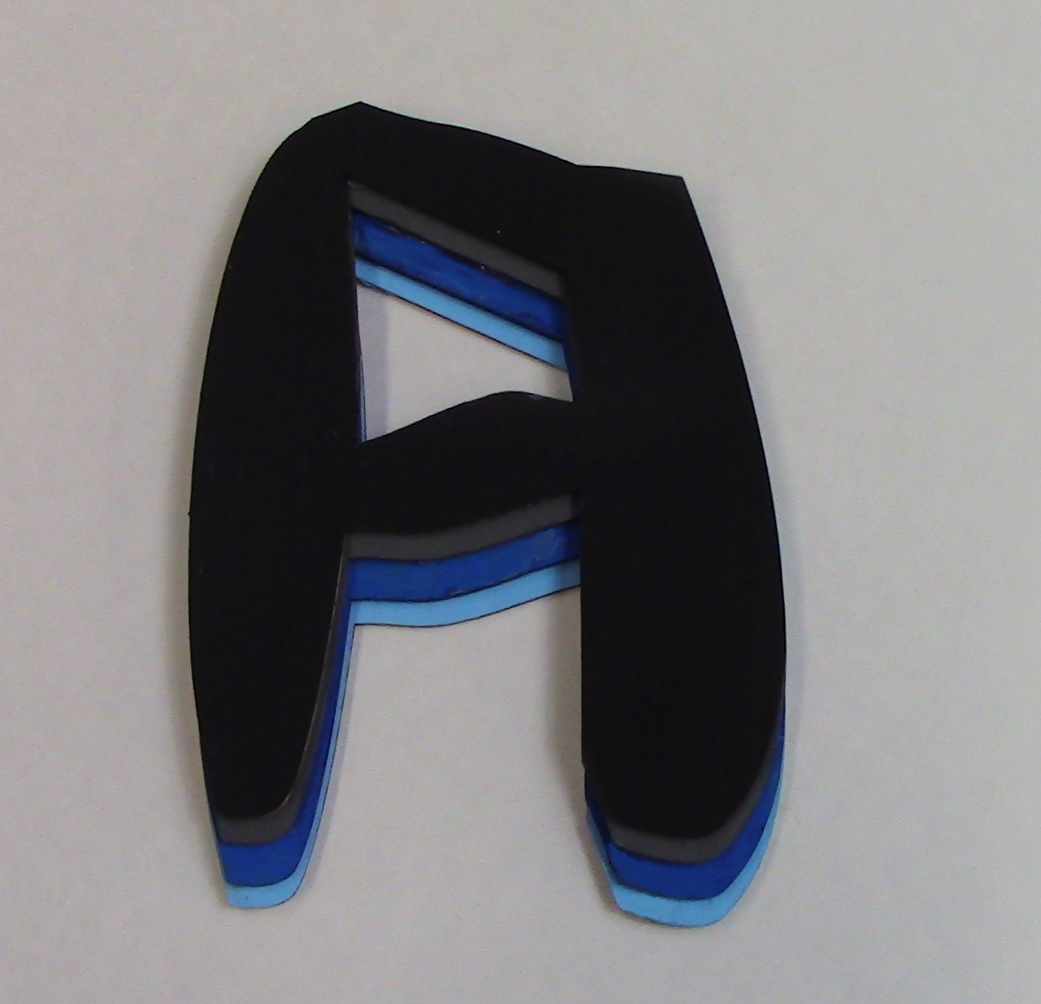 lasercut blue and black