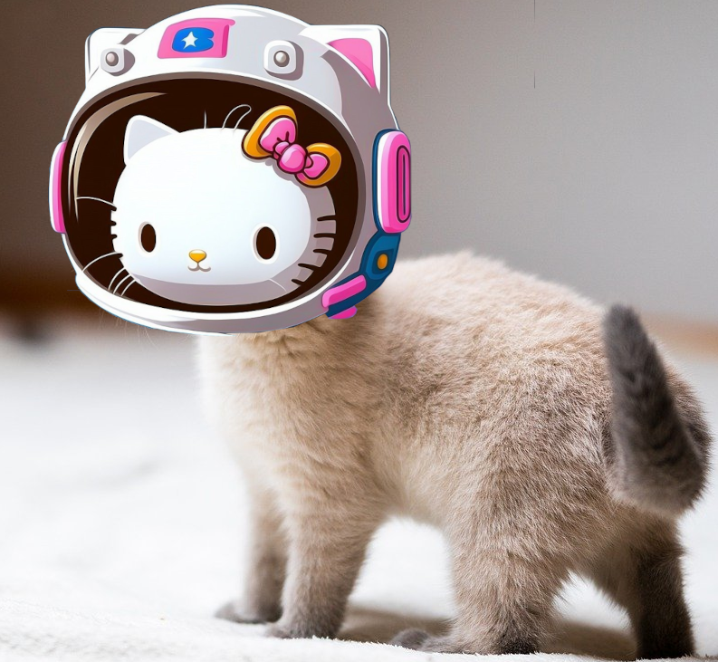 picture of a hello kitty astronaut