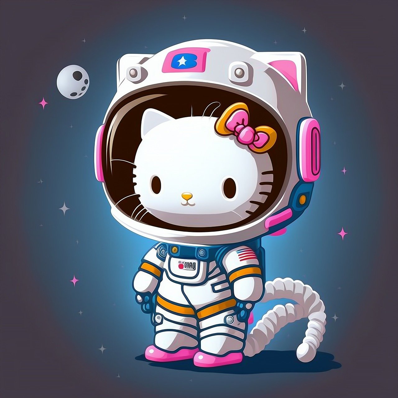 picture of a hello kitty astronaut