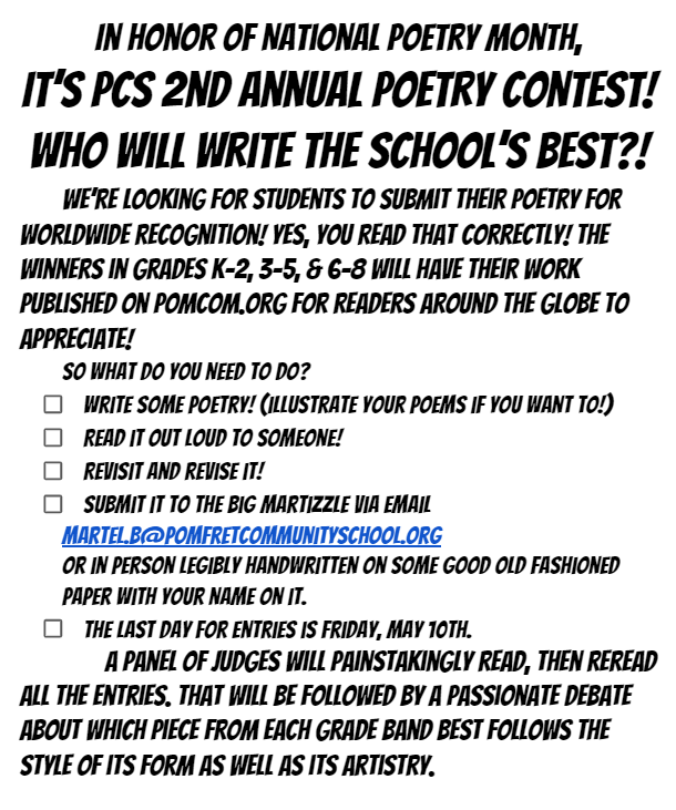 image of the 2nd poetry contest flyer