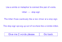 image link to a javascript word pairing app to practice simile and metaphors